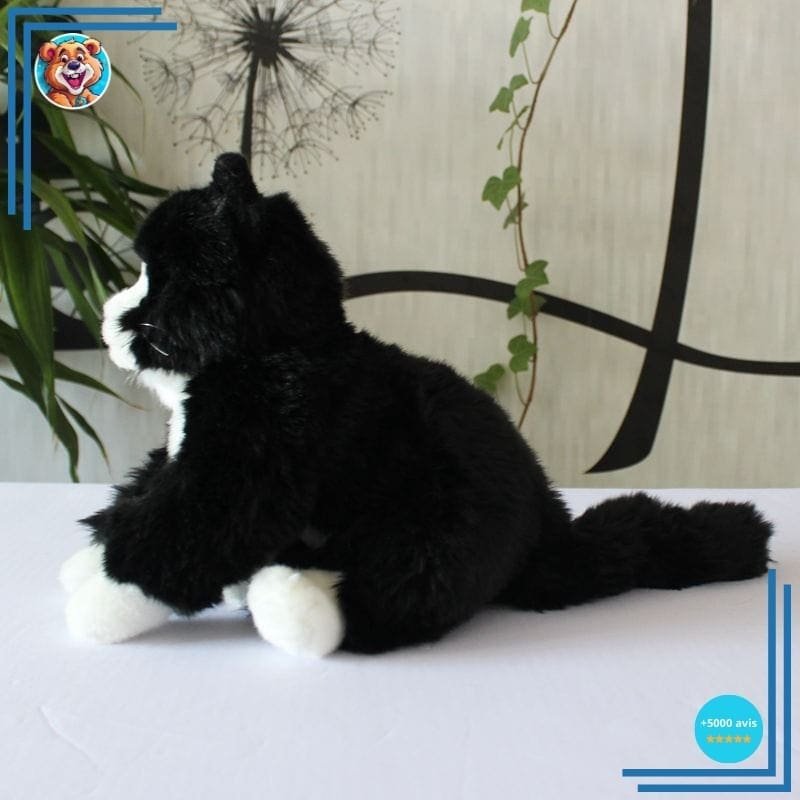 Peluche Chat Noir et Blanc – Image 3