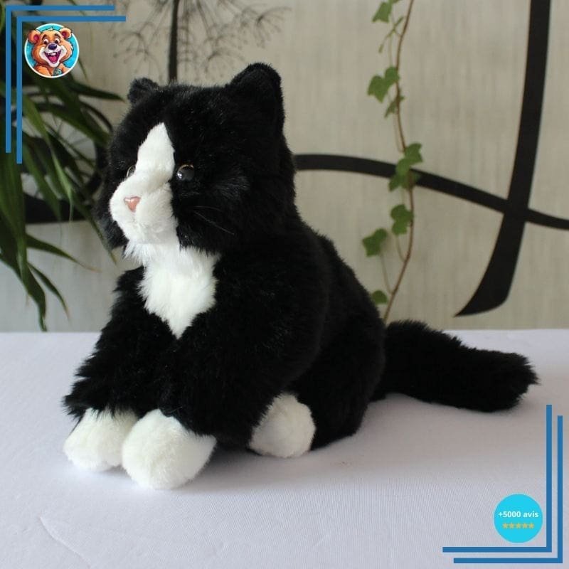 Peluche Chat Noir et Blanc – Image 4