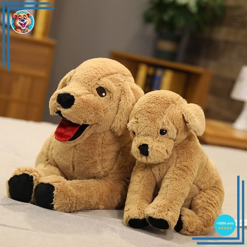 Peluche chien labrador doux