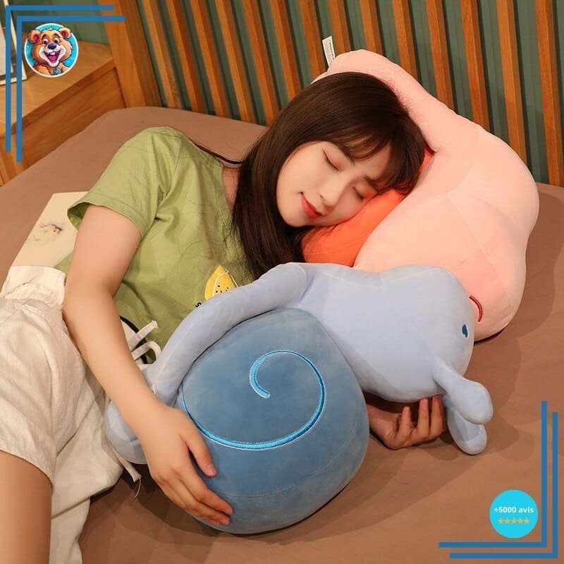 Peluche escargot avec coeur bleu – Image 2