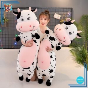 Peluche GÉANTE vache tachetée