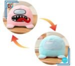 Peluche Among Us réversible rose turquoise