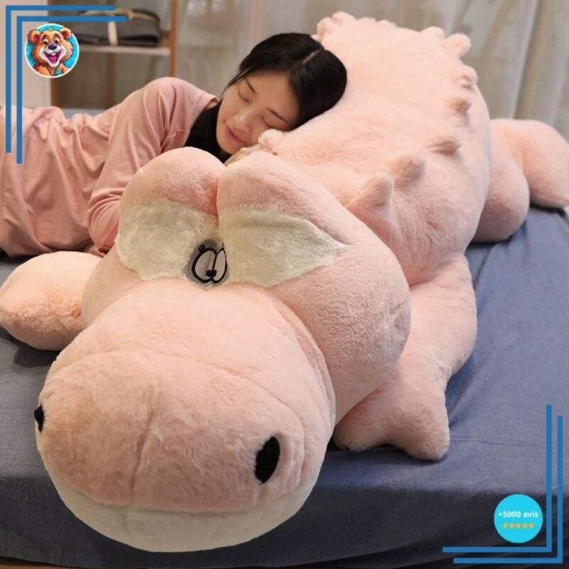 Peluche Crocodile géant rose – Image 3