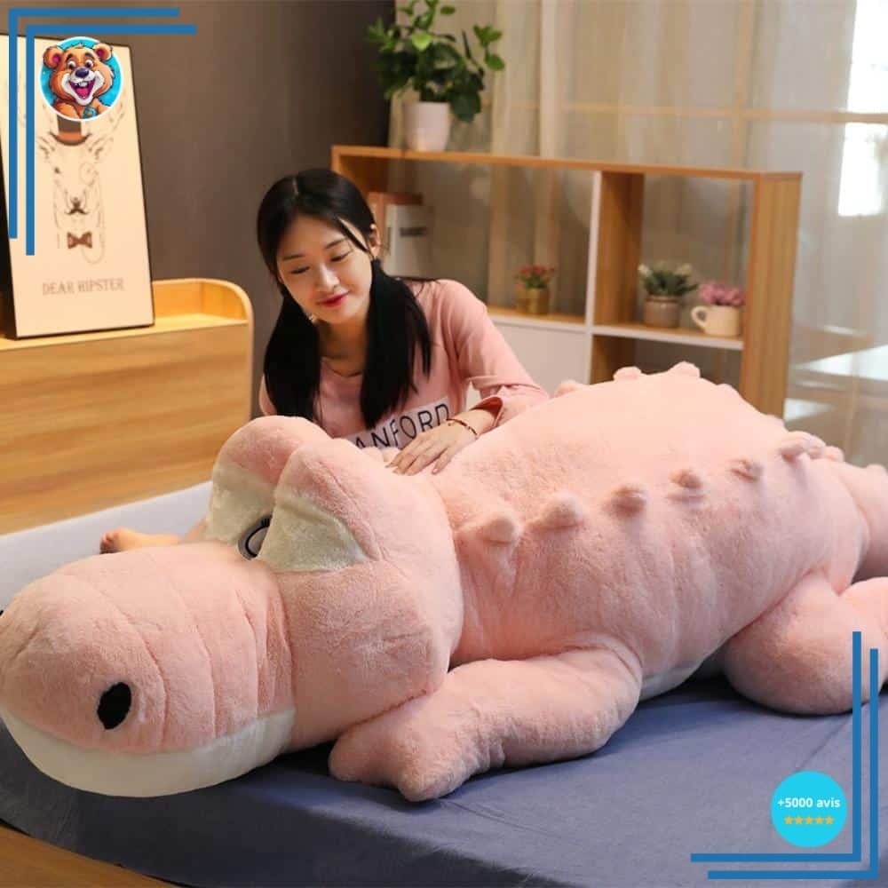 Peluche Crocodile géant rose – Image 2