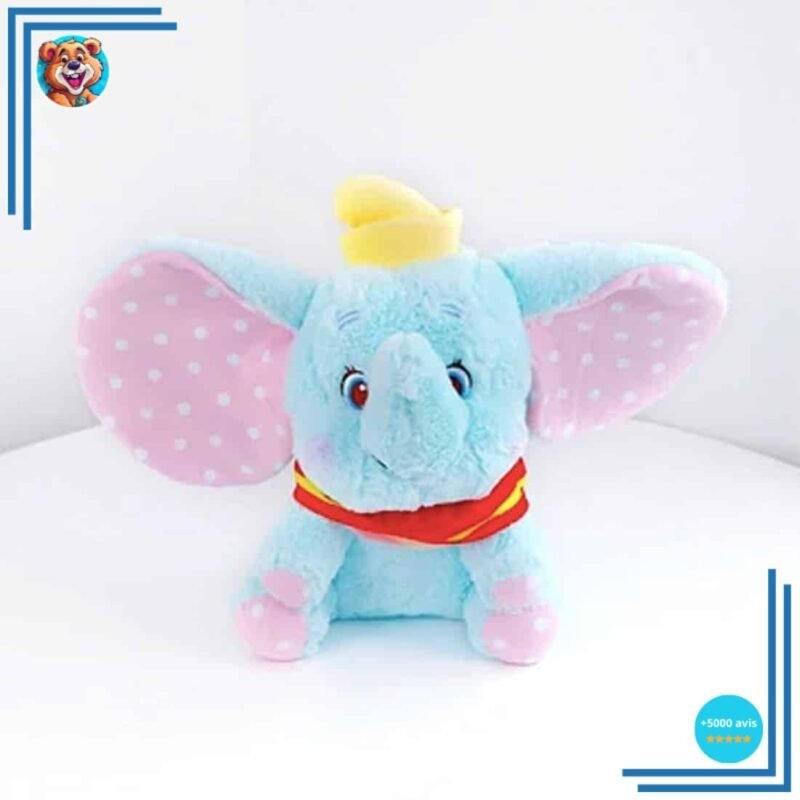 Peluche Dumbo bleu tout doux