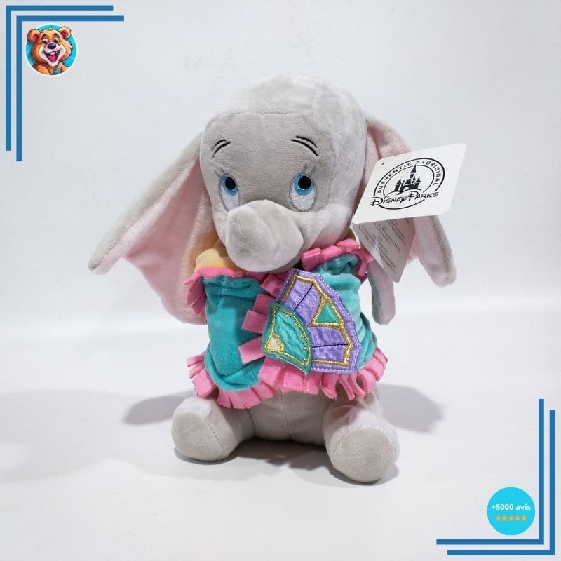 Peluche Dumbo dans sa couverture