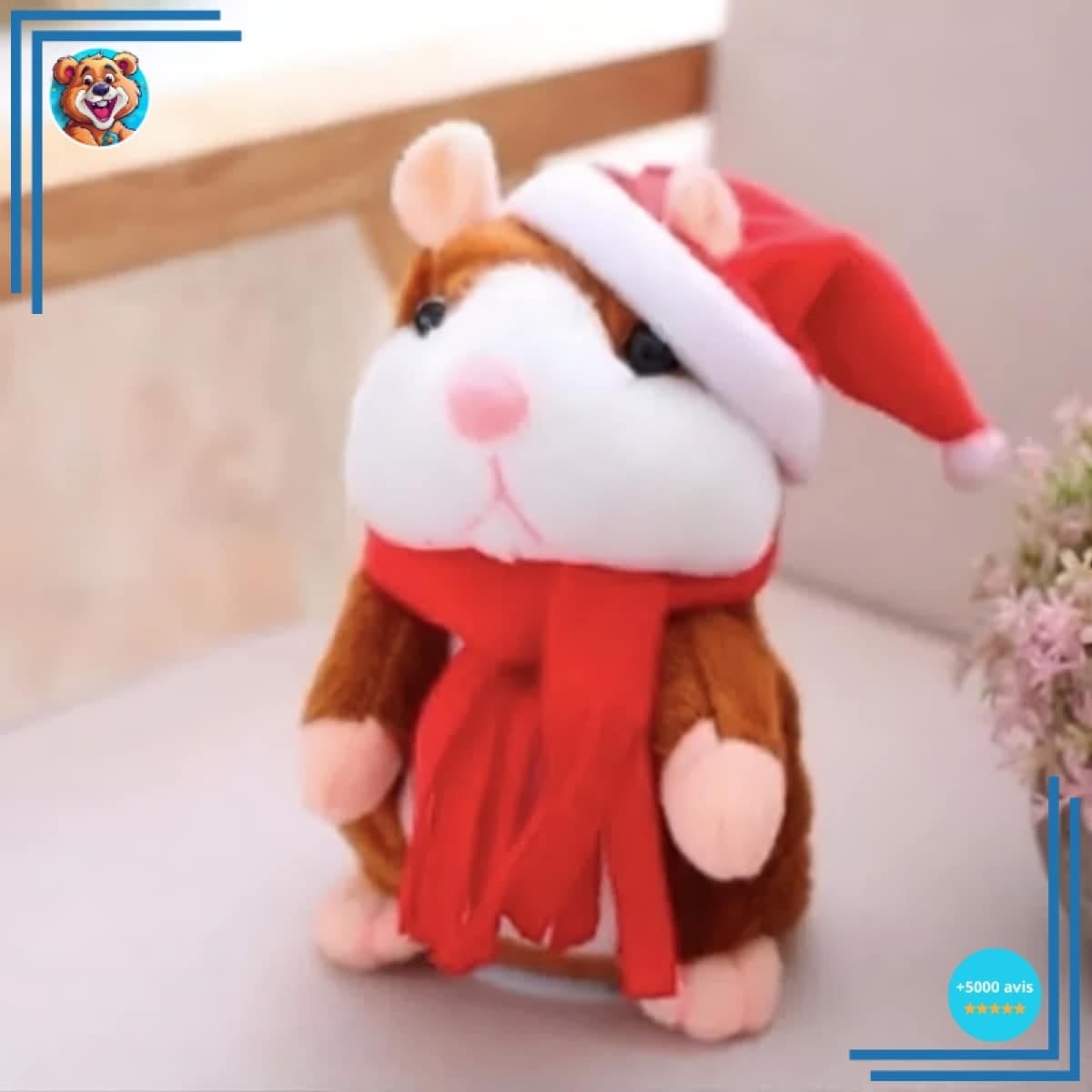 Peluche Hamster parlant Père Noël