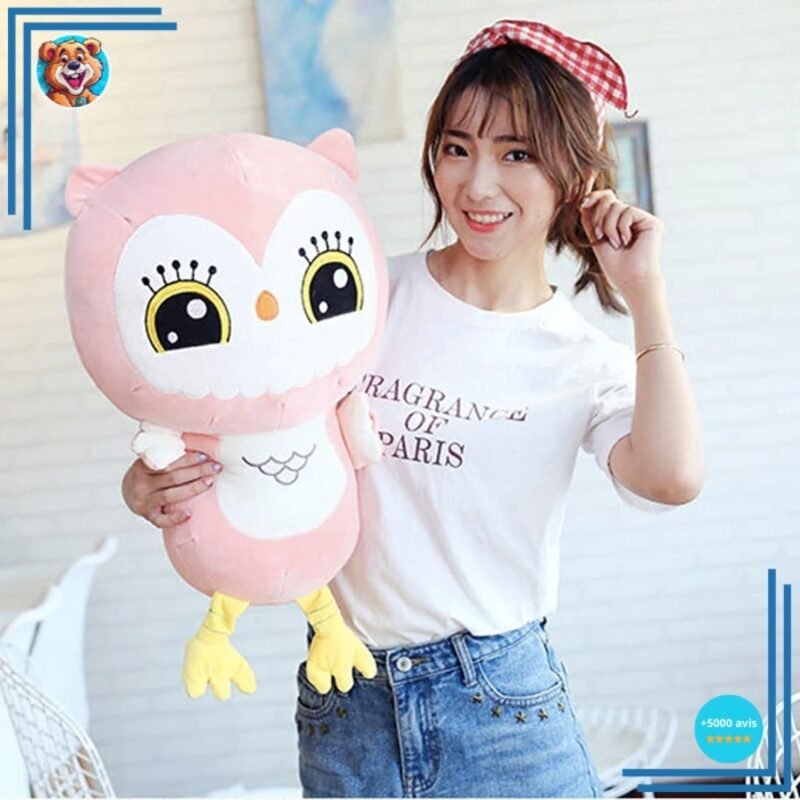 Peluche Hibou Kawaii rose – Image 3