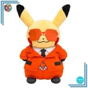 Peluche Pikachu avec costume rouge