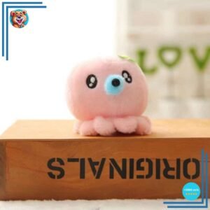 Peluche adorable pieuvre porte-clés rose