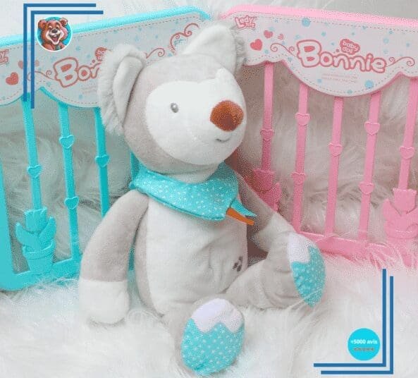 Peluche animal veilleuse musicale