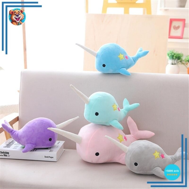 Peluche baleine licorne violet – Image 2