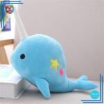 Peluche baleine licorne bleue foncée