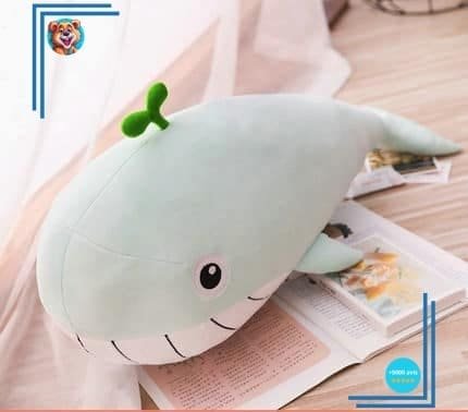 Peluche baleine vert pastel, le plus doux des oreillers – Image 3