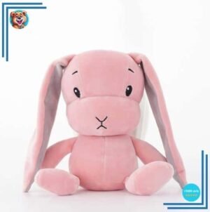 Peluche bébé lapin rose