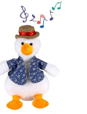 Peluche canard blanc dansant