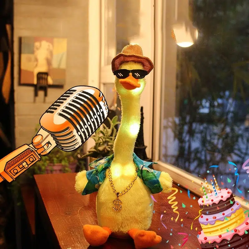 Peluche canard dansant