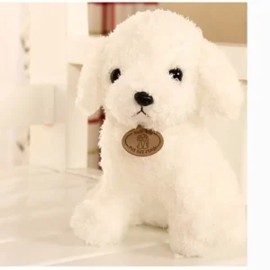 Peluche caniche blanc
