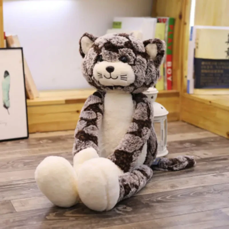 Peluche chat marron aux longues jambes