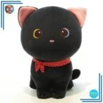 Peluche chaton avec yeux colorés