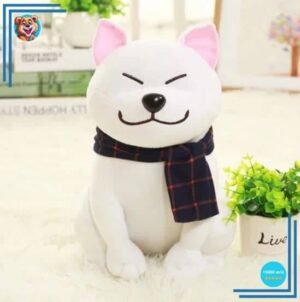 Peluche chien blanc trop mignonne