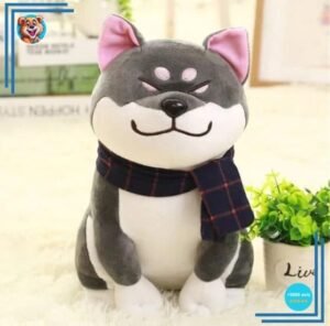 Peluche chien gris trop mignonne