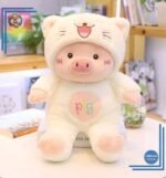 Peluche cochon déguisé en chat