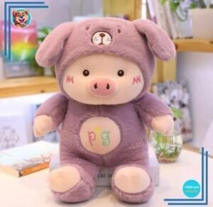 Peluche cochon déguisé en lapin