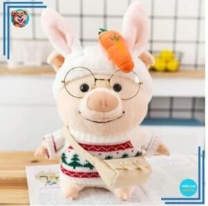 Peluche cochon habillé pull Noël