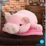 Peluche cochon rose assoupi