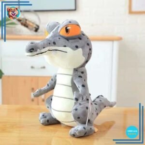 Peluche crocodile gris trop mignonne