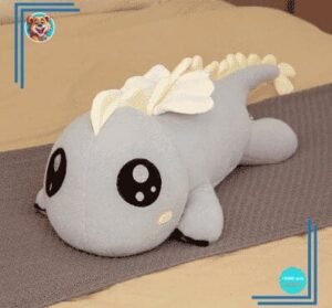 Peluche dinosaure gris géant