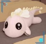 Peluche dinosaure rose géant