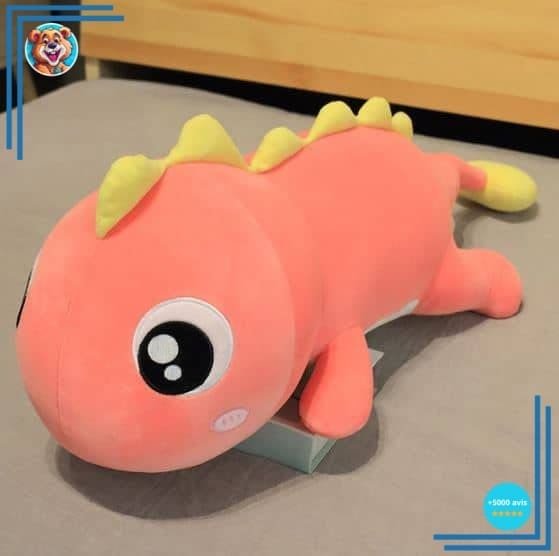 Peluche dinosaure rose kawaii