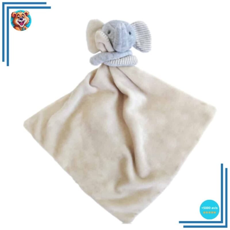 Peluche doudou éléphant beige