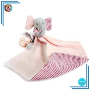 Peluche doudou éléphant rose