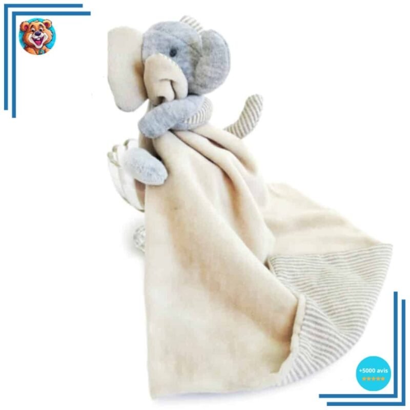 Peluche doudou éléphant beige – Image 2