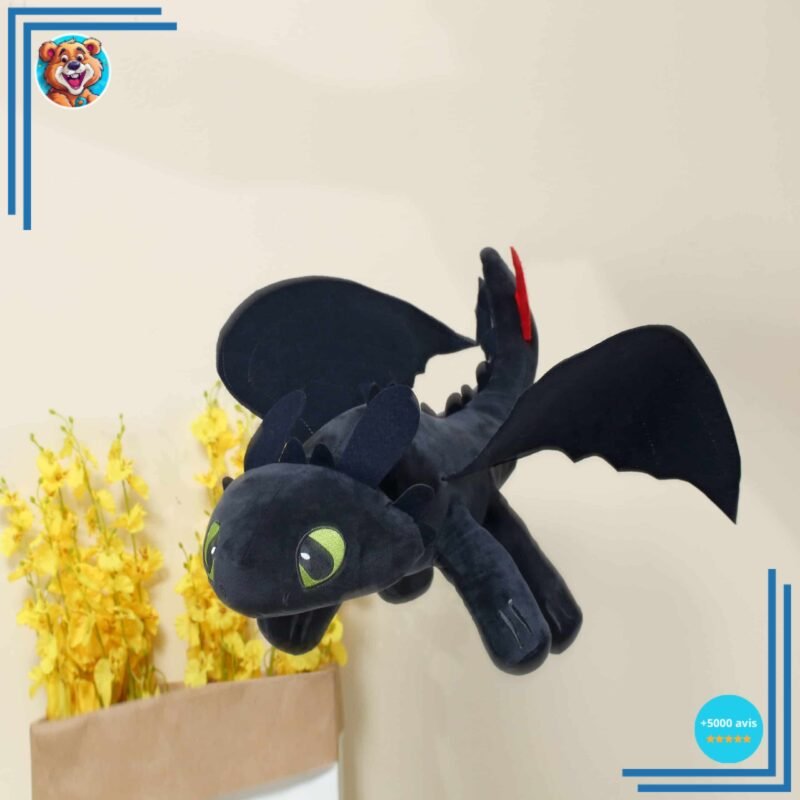 Peluche dragon Krokmou noir – Image 4