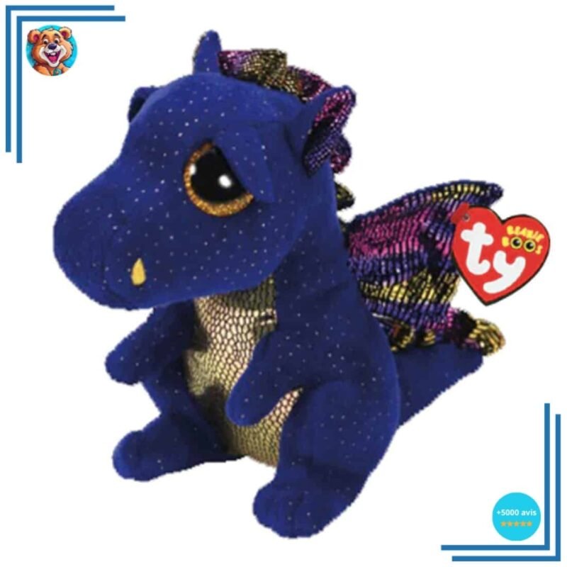 Peluche dragon TY bleu
