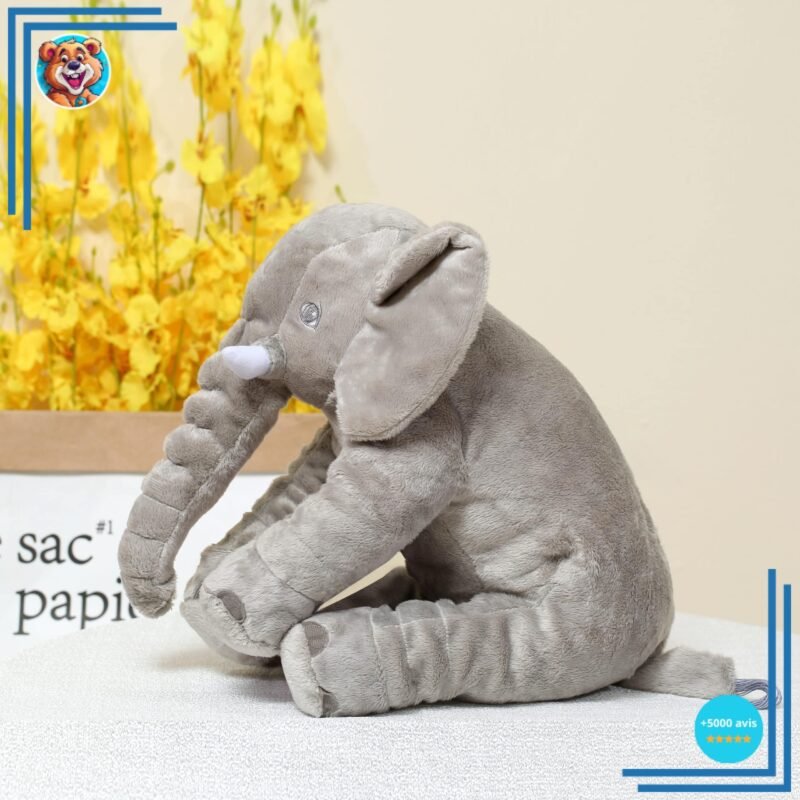 Peluche éléphant oreiller grise – Image 6