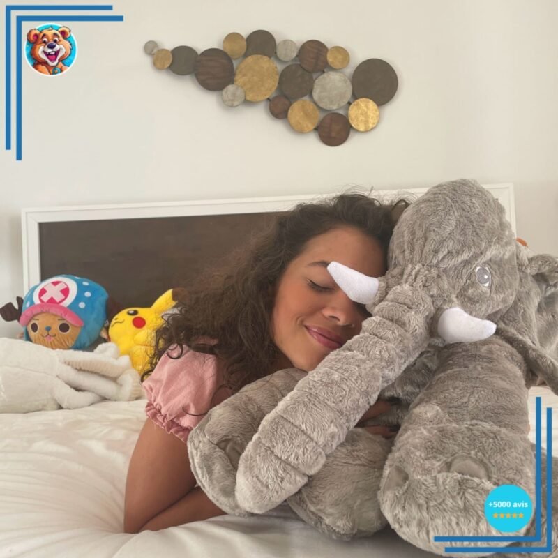 Peluche éléphant oreiller grise – Image 2