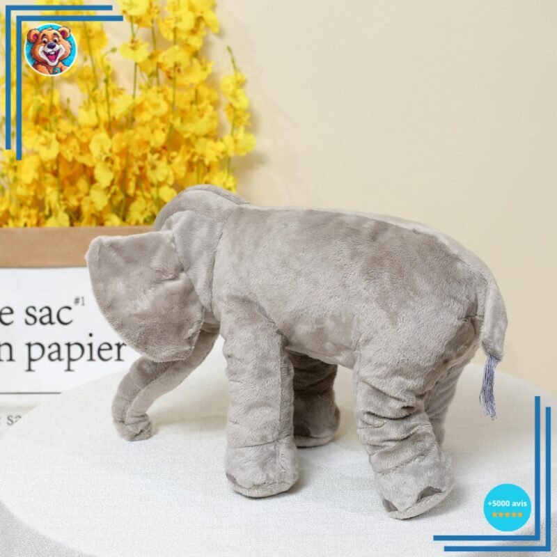 Peluche éléphant oreiller grise – Image 8