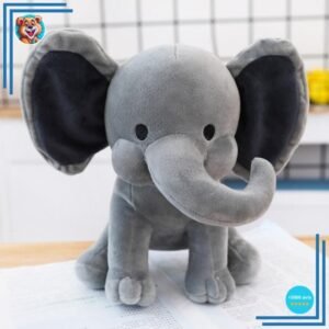 Peluche éléphant toute douce grise
