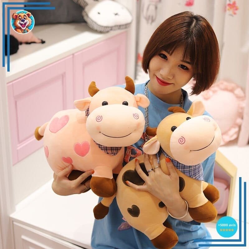 Peluche vache à motif coeur – Image 2