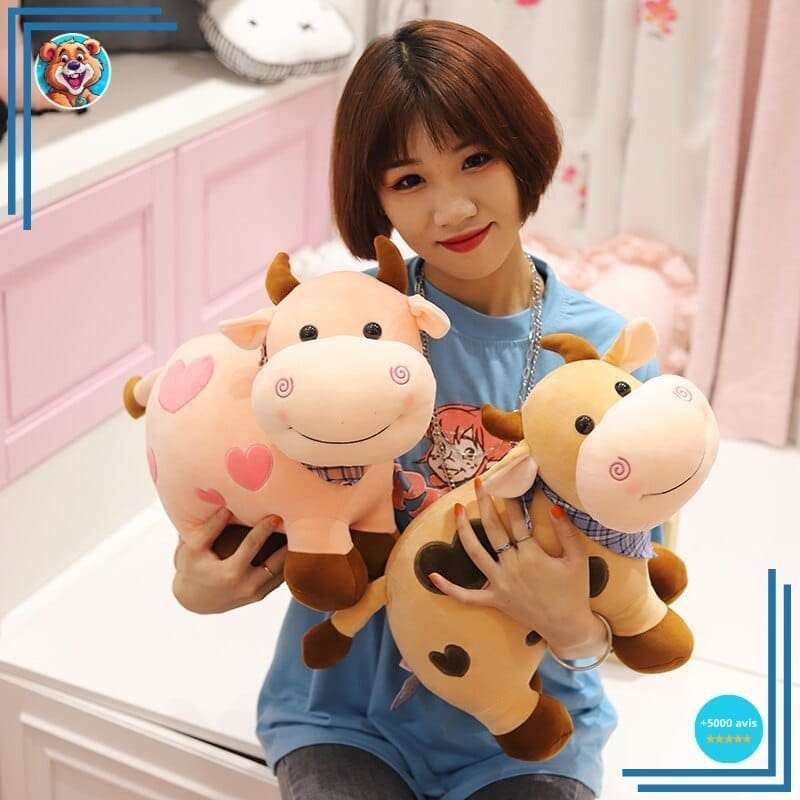 Peluche vache à motif coeur – Image 3