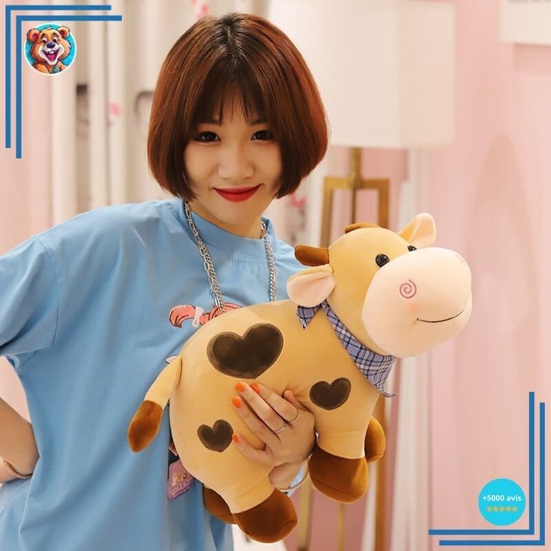 Peluche vache à motif coeur – Image 4