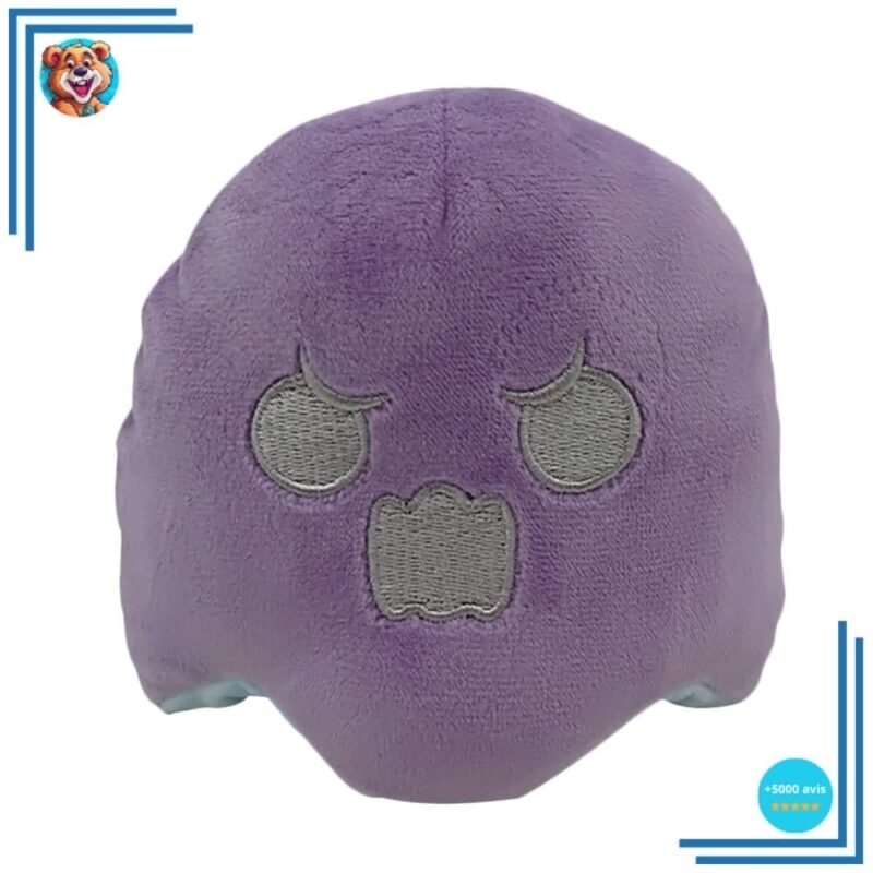 Peluche fantôme violet et bleu réversible, fluorescente – Image 4