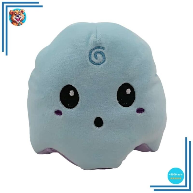 Peluche fantôme violet et bleu réversible, fluorescente – Image 2