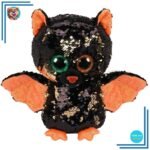 Peluche hibou chauve souris Halloween en sequin