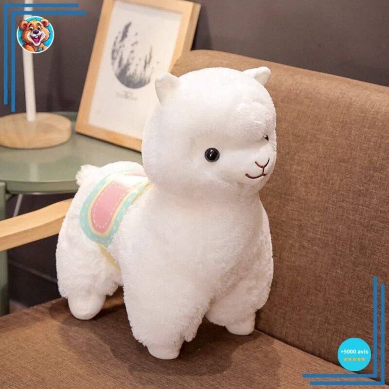 Peluche lama blanc
